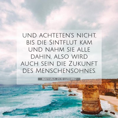Picture 07 - Matthäus 24:39 LUTH1912 - und achteten's nicht, bis die Sintflut kam und - Bible Verse Picture