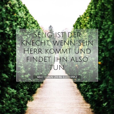 Picture 07 - Matthäus 24:46 LUTH1912 - Selig ist der Knecht, wenn sein Herr kommt und - Bible Verse Picture