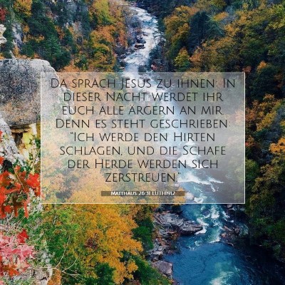 Picture 07 - Matthäus 26:31 LUTH1912 - Da sprach Jesus zu ihnen: In dieser Nacht werdet - Bible Verse Picture