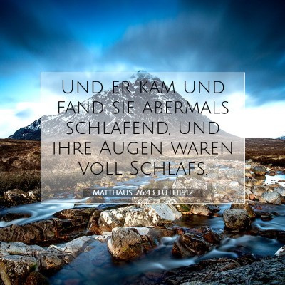 Picture 07 - Matthäus 26:43 LUTH1912 - Und er kam und fand sie abermals schlafend, und - Bible Verse Picture
