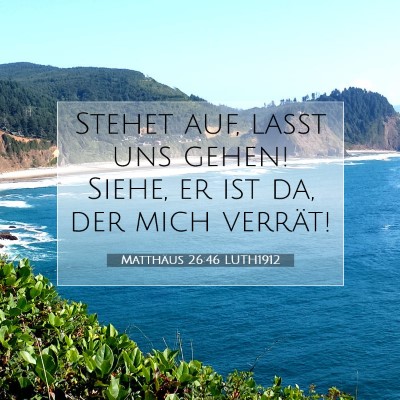 Picture 07 - Matthäus 26:46 LUTH1912 - Stehet auf, laßt uns gehen! Siehe, er ist da, - Bible Verse Picture