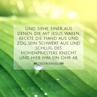 Picture 07 - Matthäus 26:51 LUTH1912 - Und siehe, einer aus denen, die mit Jesus waren, - Bible Verse Picture