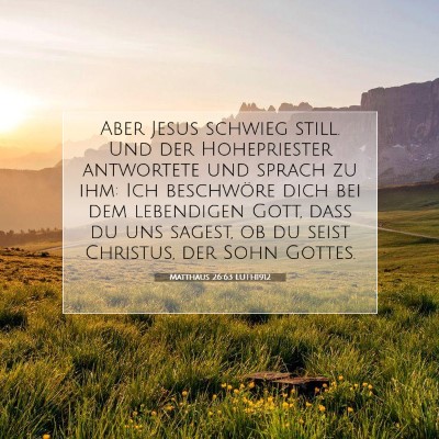 Picture 07 - Matthäus 26:63 LUTH1912 - Aber Jesus schwieg still. Und der Hohepriester - Bible Verse Picture