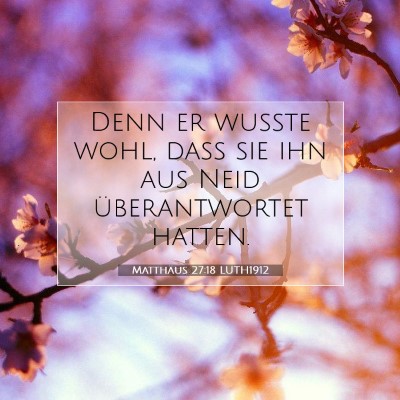 Picture 07 - Matthäus 27:18 LUTH1912 - Denn er wußte wohl, daß sie ihn aus Neid - Bible Verse Picture