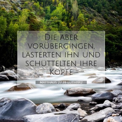 Picture 07 - Matthäus 27:39 LUTH1912 - Die aber vorübergingen, lästerten ihn und - Bible Verse Picture
