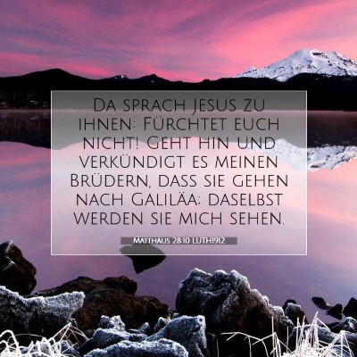 Picture 07 - Matthäus 28:10 LUTH1912 - Da sprach Jesus zu ihnen: Fürchtet euch nicht! - Bible Verse Picture