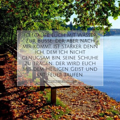 Picture 07 - Matthäus 3:11 LUTH1912 - Ich taufe euch mit Wasser zur Buße; der aber - Bible Verse Picture