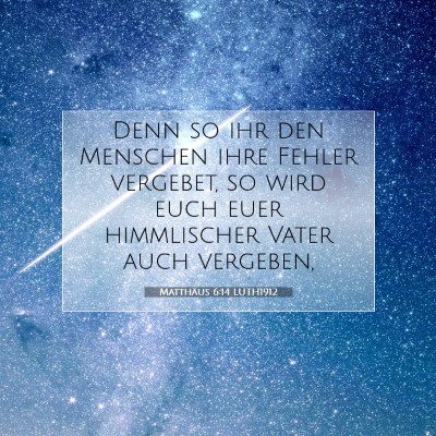 Picture 07 - Matthäus 6:14 LUTH1912 - Denn so ihr den Menschen ihre Fehler vergebet, so - Bible Verse Picture