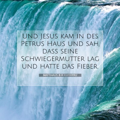 Picture 07 - Matthäus 8:14 LUTH1912 - Und Jesus kam in des Petrus Haus und sah, daß - Bible Verse Picture