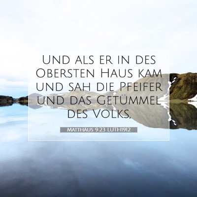 Picture 07 - Matthäus 9:23 LUTH1912 - Und als er in des Obersten Haus kam und sah die - Bible Verse Picture