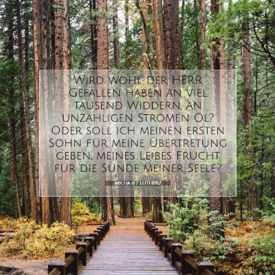 Picture 07 - Micha 6:7 LUTH1912 - Wird wohl der HERR Gefallen haben an viel tausend - Bible Verse Picture