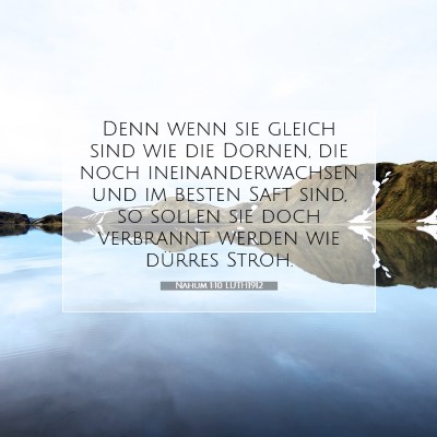 Picture 07 - Nahum 1:10 LUTH1912 - Denn wenn sie gleich sind wie die Dornen, die - Bible Verse Picture