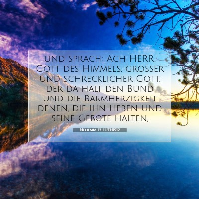 Picture 07 - Nehemia 1:5 LUTH1912 - und sprach: Ach HERR, Gott des Himmels, großer - Bible Verse Picture