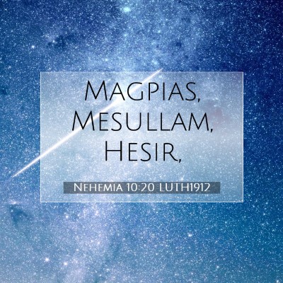 Picture 07 - Nehemia 10:20 LUTH1912 - Magpias, Mesullam, - Bible Verse Picture