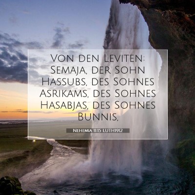 Picture 07 - Nehemia 11:15 LUTH1912 - Von den Leviten: Semaja, der Sohn Hassubs, des - Bible Verse Picture