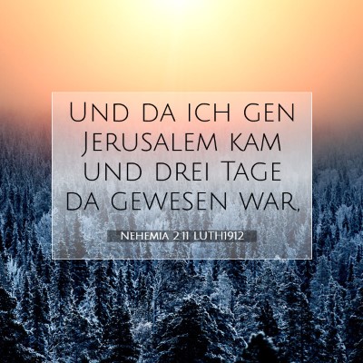 Picture 07 - Nehemia 2:11 LUTH1912 - Und da ich gen Jerusalem kam und drei Tage da - Bible Verse Picture