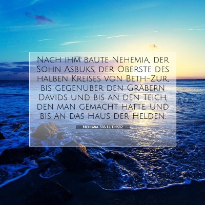Picture 07 - Nehemia 3:16 LUTH1912 - Nach ihm baute Nehemia, der Sohn Asbuks, der - Bible Verse Picture