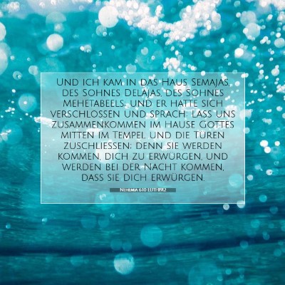 Picture 07 - Nehemia 6:10 LUTH1912 - Und ich kam in das Haus Semajas, des Sohnes - Bible Verse Picture