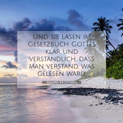 Picture 07 - Nehemia 8:8 LUTH1912 - Und sie lasen im Gesetzbuch Gottes klar und - Bible Verse Picture