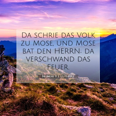 Picture 07 - Numeri 11:2 LUTH1912 - Da schrie das Volk zu Mose, und Mose bat den - Bible Verse Picture