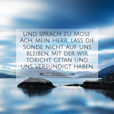 Picture 07 - Numeri 12:11 LUTH1912 - Und sprach zu Mose: Ach, mein Herr, laß die - Bible Verse Picture