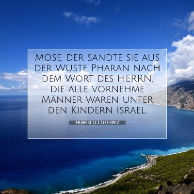 Picture 07 - Numeri 13:3 LUTH1912 - Mose, der sandte sie aus der Wüste Pharan nach - Bible Verse Picture