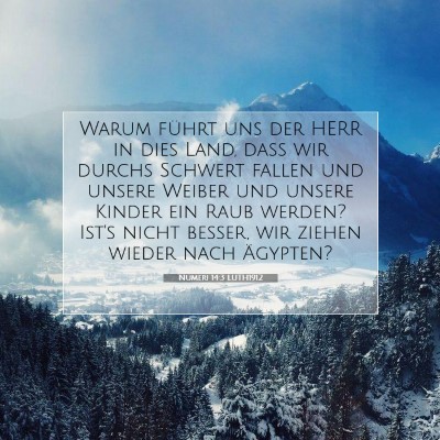Picture 07 - Numeri 14:3 LUTH1912 - Warum führt uns der HERR in dies Land, daß wir - Bible Verse Picture