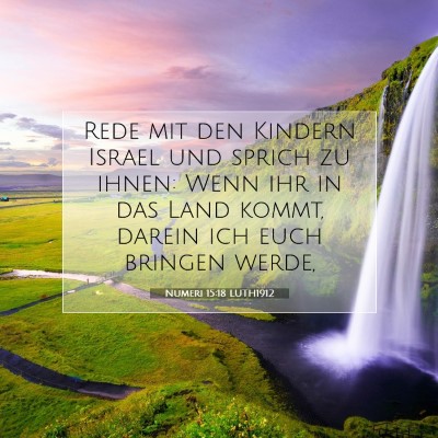 Picture 07 - Numeri 15:18 LUTH1912 - Rede mit den Kindern Israel und sprich zu ihnen: - Bible Verse Picture