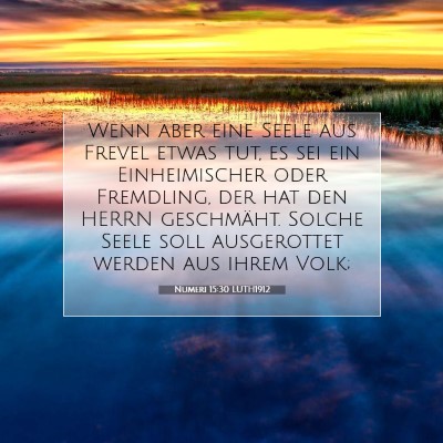 Picture 07 - Numeri 15:30 LUTH1912 - Wenn aber eine Seele aus Frevel etwas tut, es sei - Bible Verse Picture