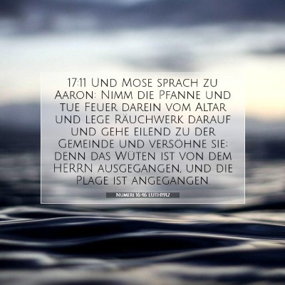 Picture 07 - Numeri 16:46 LUTH1912 - 17:11 Und Mose sprach zu Aaron: Nimm die Pfanne - Bible Verse Picture