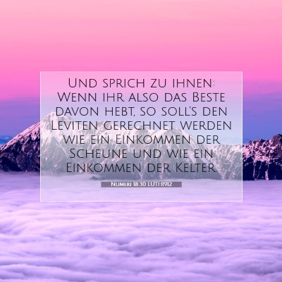 Picture 07 - Numeri 18:30 LUTH1912 - Und sprich zu ihnen: Wenn ihr also das Beste - Bible Verse Picture