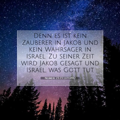 Picture 07 - Numeri 23:23 LUTH1912 - Denn es ist kein Zauberer in Jakob und kein - Bible Verse Picture