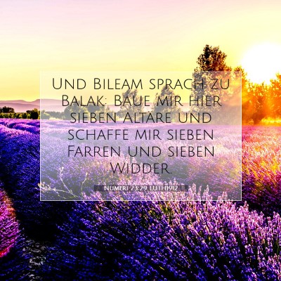 Picture 07 - Numeri 23:29 LUTH1912 - Und Bileam sprach zu Balak: Baue mir hier sieben - Bible Verse Picture
