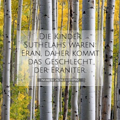 Picture 07 - Numeri 26:36 LUTH1912 - Die Kinder Suthelahs waren: Eran, daher kommt das - Bible Verse Picture