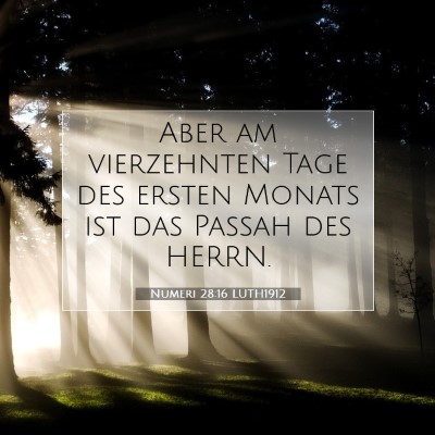 Picture 07 - Numeri 28:16 LUTH1912 - Aber am vierzehnten Tage des ersten Monats ist - Bible Verse Picture