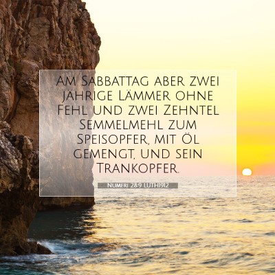 Picture 07 - Numeri 28:9 LUTH1912 - Am Sabbattag aber zwei jährige Lämmer ohne Fehl - Bible Verse Picture