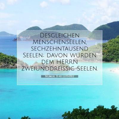 Picture 07 - Numeri 31:40 LUTH1912 - Desgleichen Menschenseelen, sechzehntausend - Bible Verse Picture