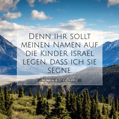 Picture 07 - Numeri 6:27 LUTH1912 - Denn ihr sollt meinen Namen auf die Kinder Israel - Bible Verse Picture