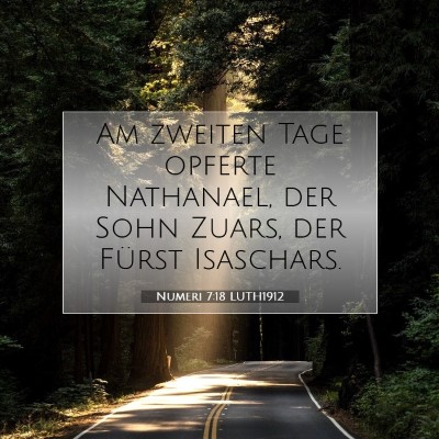Picture 07 - Numeri 7:18 LUTH1912 - Am zweiten Tage opferte Nathanael, der Sohn - Bible Verse Picture