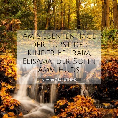 Picture 07 - Numeri 7:48 LUTH1912 - Am siebenten Tage der Fürst der Kinder Ephraim, - Bible Verse Picture