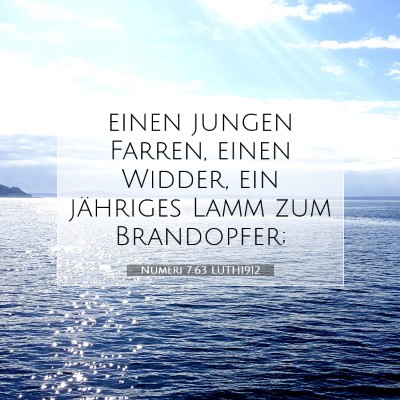 Picture 07 - Numeri 7:63 LUTH1912 - einen jungen Farren, einen Widder, ein jähriges - Bible Verse Picture