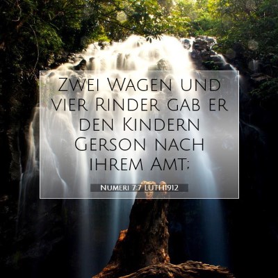 Picture 07 - Numeri 7:7 LUTH1912 - Zwei Wagen und vier Rinder gab er den Kindern - Bible Verse Picture