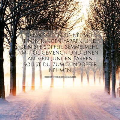 Picture 07 - Numeri 8:8 LUTH1912 - Dann sollen sie nehmen einen jungen Farren und - Bible Verse Picture