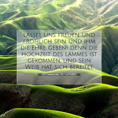 Picture 07 - Offenbarung 19:7 LUTH1912 - Lasset uns freuen und fröhlich sein und ihm die - Bible Verse Picture