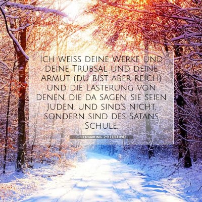 Picture 07 - Offenbarung 2:9 LUTH1912 - Ich weiß deine Werke und deine Trübsal und - Bible Verse Picture