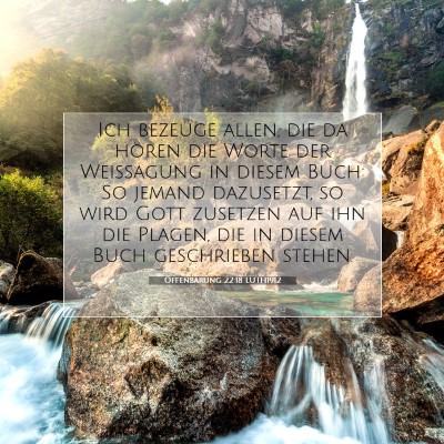 Picture 07 - Offenbarung 22:18 LUTH1912 - Ich bezeuge allen, die da hören die Worte der - Bible Verse Picture