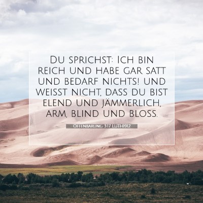 Picture 07 - Offenbarung 3:17 LUTH1912 - Du sprichst: Ich bin reich und habe gar satt und - Bible Verse Picture