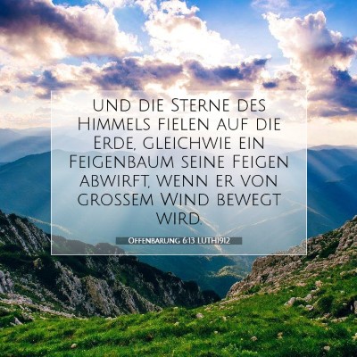 Picture 07 - Offenbarung 6:13 LUTH1912 - und die Sterne des Himmels fielen auf die Erde, - Bible Verse Picture