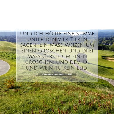 Picture 07 - Offenbarung 6:6 LUTH1912 - Und ich hörte eine Stimme unter den vier Tieren - Bible Verse Picture