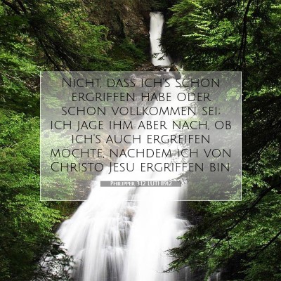 Picture 07 - Philipper 3:12 LUTH1912 - Nicht, daß ich's schon ergriffen habe oder schon - Bible Verse Picture